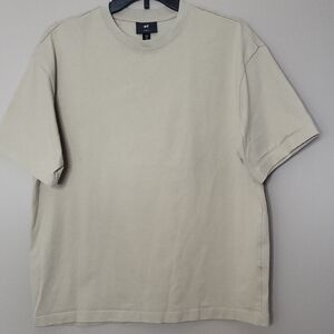 Mens |H&M Light Beige Short Sleeve Tee| BB-Dsst-a2